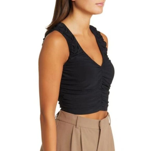 Open Edit Ruched Sleeveless V-neck Top NWOT - Picture 2 of 5
